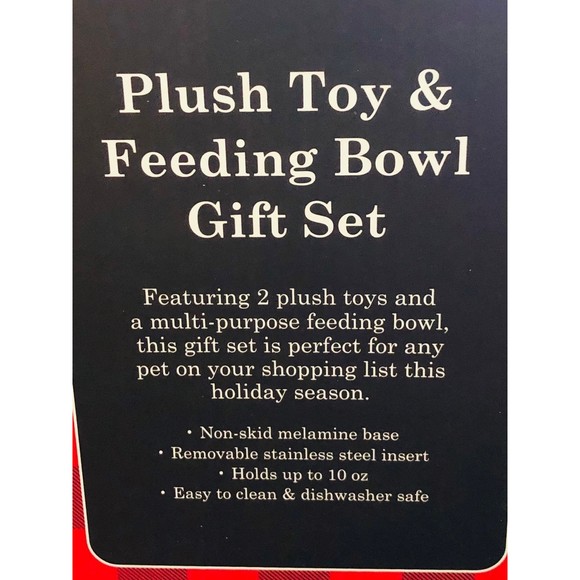 Dog Gift Set feeding bowl Plushies christmas design Santa - Picture 2 of 6